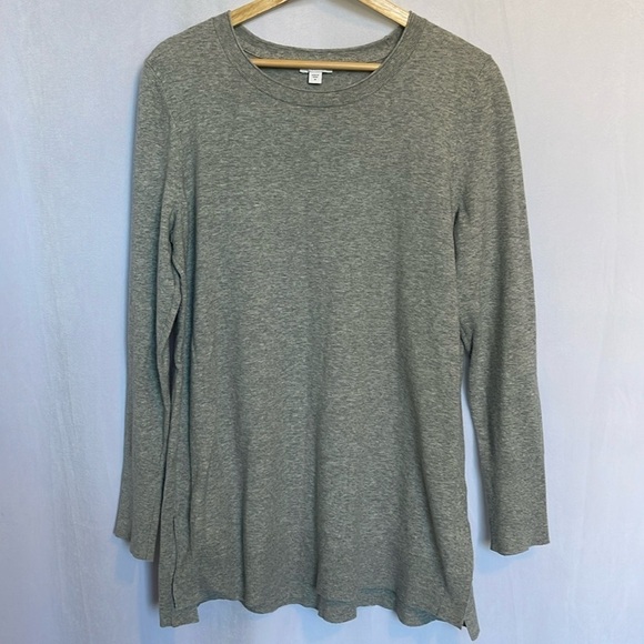 J Jill Tunic Style Long Sweater Size M Gray Crew Neck Casual Soft Pullover EUC - Picture 1 of 10